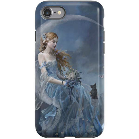 Fairy with Black Cat Sitting on Moon by Nene Thomas iPhone SE (2nd & 3rd Gen) Pro Case