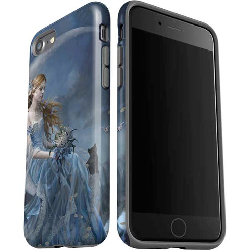 Fairy with Black Cat Sitting on Moon by Nene Thomas iPhone SE (2nd & 3rd Gen) Pro Case