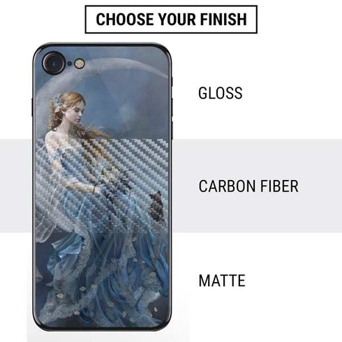 Fairy with Black Cat Sitting on Moon by Nene Thomas iPhone SE (2nd & 3rd Gen) Skin