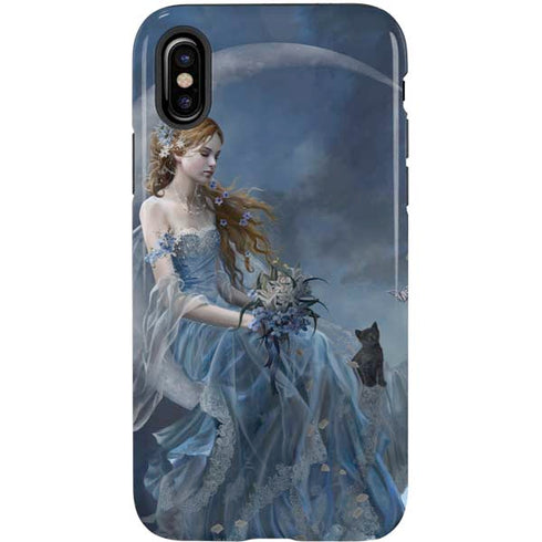 Fairy with Black Cat Sitting on Moon by Nene Thomas iPhone X Pro Case