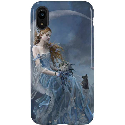 Fairy with Black Cat Sitting on Moon by Nene Thomas iPhone XR Pro Case