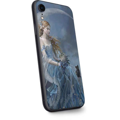 Fairy with Black Cat Sitting on Moon by Nene Thomas iPhone XR Skin