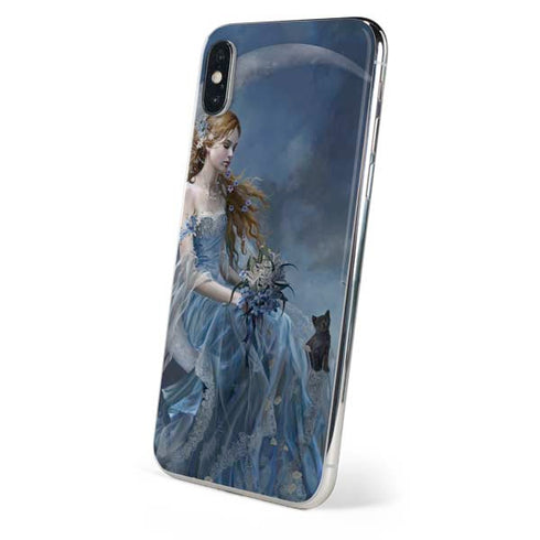 Fairy with Black Cat Sitting on Moon by Nene Thomas iPhone XS Max Skin