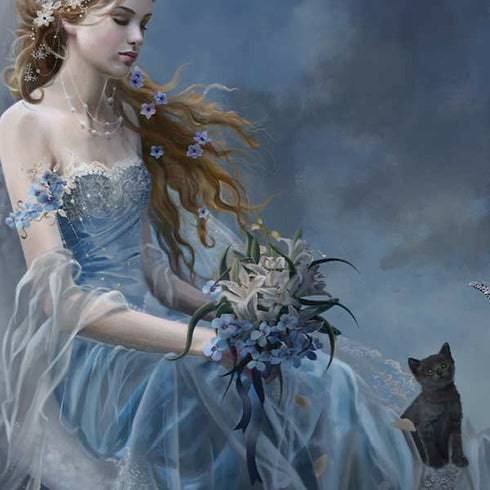 Fairy with Black Cat Sitting on Moon by Nene Thomas iPhone XS Max Skin