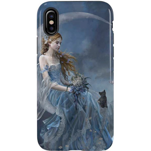 Fairy with Black Cat Sitting on Moon by Nene Thomas iPhone XS Pro Case