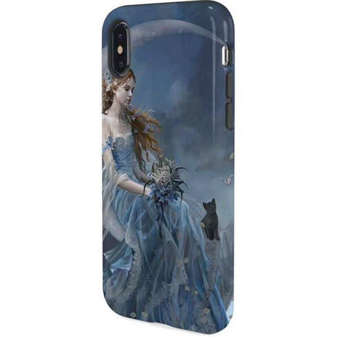 Fairy with Black Cat Sitting on Moon by Nene Thomas iPhone XS Pro Case
