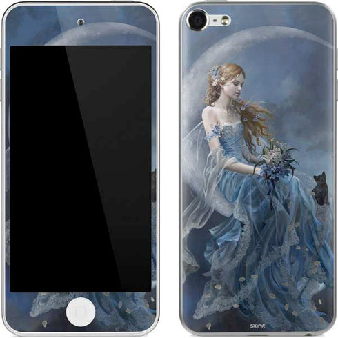 Fairy with Black Cat Sitting on Moon by Nene Thomas Apple iPod Skin