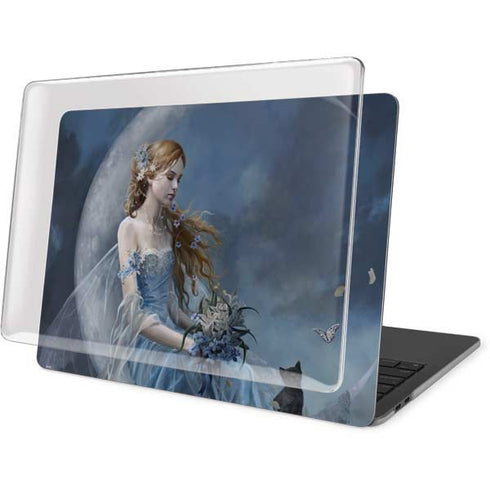 Fairy with Black Cat Sitting on Moon by Nene Thomas MacBook Pro 13in (2020) Case plus Skin