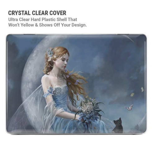 Fairy with Black Cat Sitting on Moon by Nene Thomas MacBook Pro 13in (2020) Case plus Skin