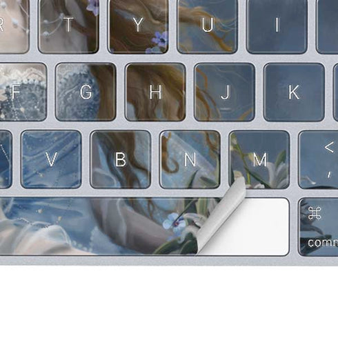 Fairy with Black Cat Sitting on Moon by Nene Thomas Magic Keyboard Skin