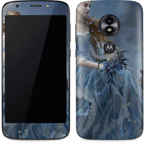 Fairy with Black Cat Sitting on Moon by Nene Thomas Moto E5 Play Skin