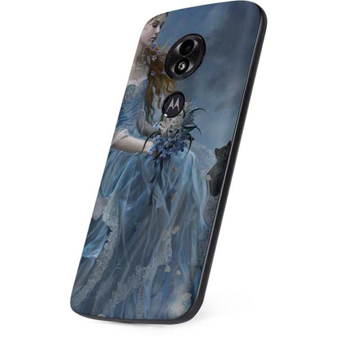 Fairy with Black Cat Sitting on Moon by Nene Thomas Moto E5 Play Skin