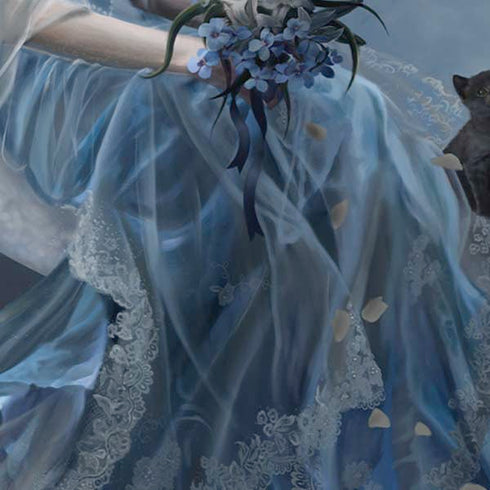 Fairy with Black Cat Sitting on Moon by Nene Thomas Moto E5 Play Skin