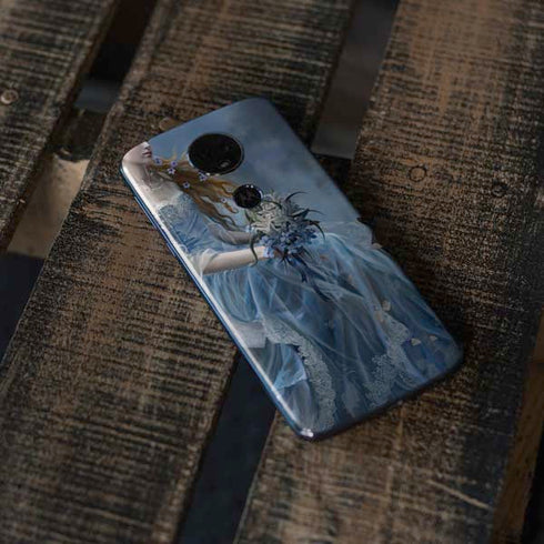 Fairy with Black Cat Sitting on Moon by Nene Thomas Moto E5 Plus Skin