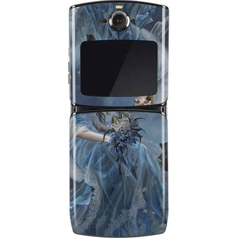 Fairy with Black Cat Sitting on Moon by Nene Thomas Motorola RAZR Skin