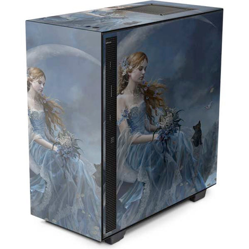 Fairy with Black Cat Sitting on Moon by Nene Thomas NZXT H510 Compact ATX Mid-Tower Case Skin