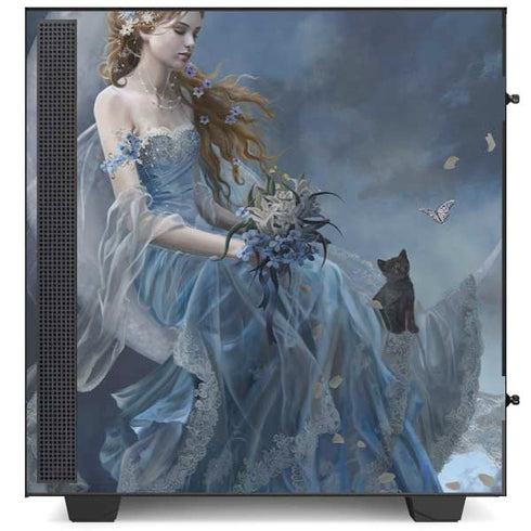 Fairy with Black Cat Sitting on Moon by Nene Thomas NZXT H510 Compact ATX Mid-Tower Case Skin