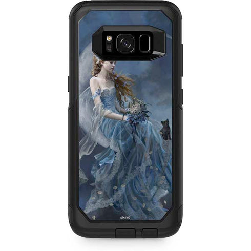 Fairy with Black Cat Sitting on Moon by Nene Thomas Otterbox Commuter Galaxy Skin