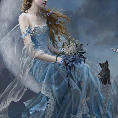 Fairy with Black Cat Sitting on Moon by Nene Thomas Otterbox Commuter Galaxy Skin