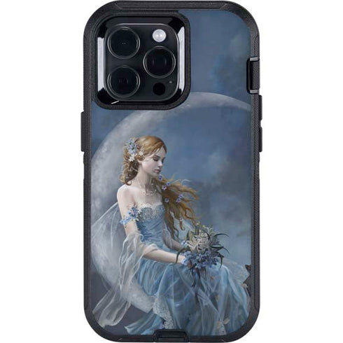 Fairy with Black Cat Sitting on Moon by Nene Thomas Otterbox Defender iPhone Skin