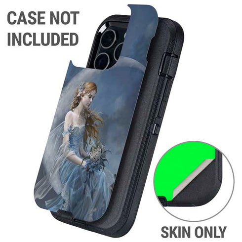 Fairy with Black Cat Sitting on Moon by Nene Thomas Otterbox Defender iPhone Skin