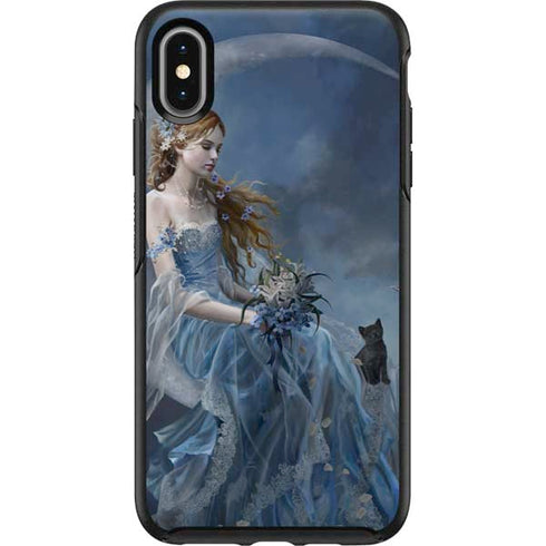 Fairy with Black Cat Sitting on Moon by Nene Thomas Otterbox Symmetry iPhone Skin