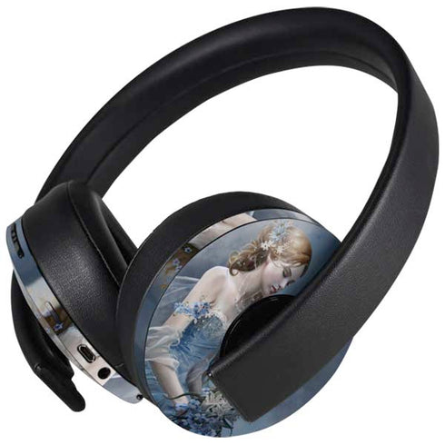 Fairy with Black Cat Sitting on Moon by Nene Thomas PlayStation 4 Gold Wireless Headset Skin