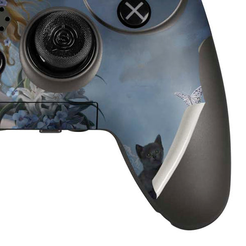 Fairy with Black Cat Sitting on Moon by Nene Thomas PlayStation Scuf Vantage 2 Controller Skin