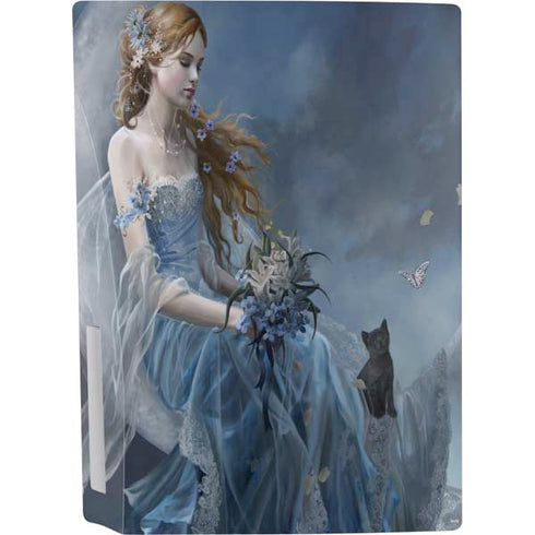 Fairy with Black Cat Sitting on Moon by Nene Thomas PS5 Bundle Skin