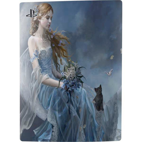 Fairy with Black Cat Sitting on Moon by Nene Thomas PS5 Console Skin