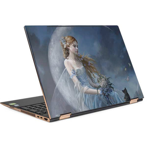 Fairy with Black Cat Sitting on Moon by Nene Thomas HP Spectre Skin