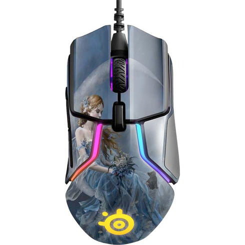 Fairy with Black Cat Sitting on Moon by Nene Thomas SteelSeries Rival 600 Gaming Mouse Skin