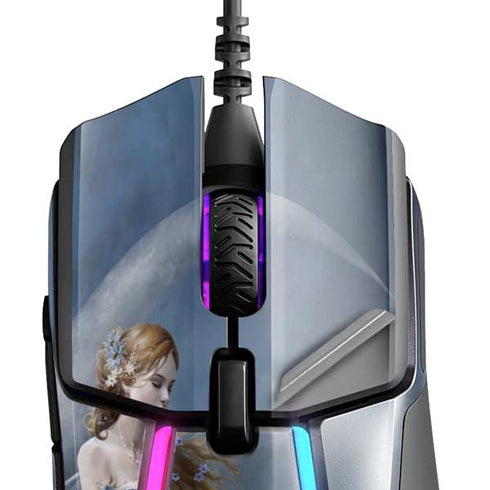 Fairy with Black Cat Sitting on Moon by Nene Thomas SteelSeries Rival 600 Gaming Mouse Skin