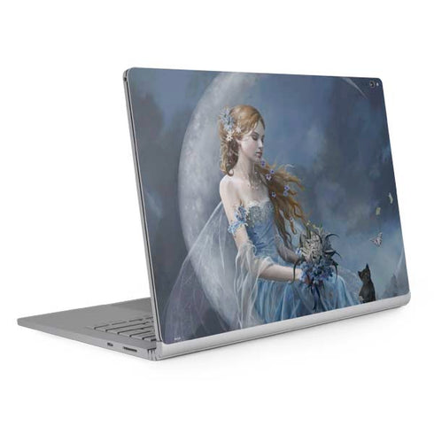 Fairy with Black Cat Sitting on Moon by Nene Thomas Surface Book 2 15in Skin