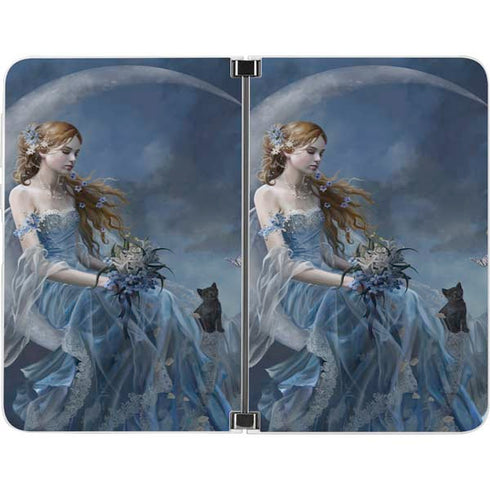 Fairy with Black Cat Sitting on Moon by Nene Thomas Surface Duo Skin