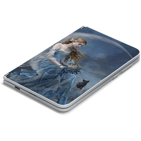 Fairy with Black Cat Sitting on Moon by Nene Thomas Surface Duo Skin