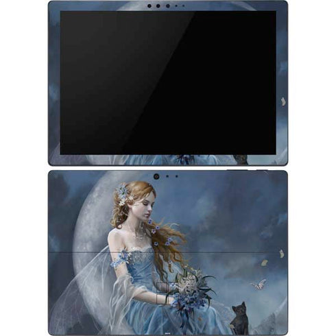 Fairy with Black Cat Sitting on Moon by Nene Thomas Surface Pro 6 Skin
