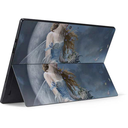 Fairy with Black Cat Sitting on Moon by Nene Thomas Surface Pro 7 Skin