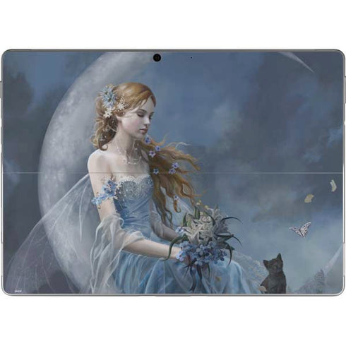 Fairy with Black Cat Sitting on Moon by Nene Thomas Surface Pro 8 Skin