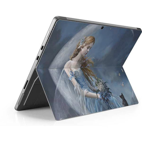 Fairy with Black Cat Sitting on Moon by Nene Thomas Surface Pro 8 Skin