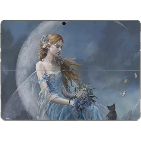 Fairy with Black Cat Sitting on Moon by Nene Thomas Surface Pro 9 Skin