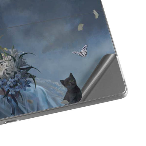 Fairy with Black Cat Sitting on Moon by Nene Thomas Surface Pro 9 Skin