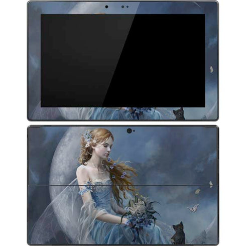 Fairy with Black Cat Sitting on Moon by Nene Thomas Surface Pro Tablet Skin