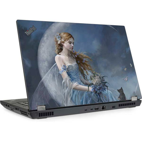 Fairy with Black Cat Sitting on Moon by Nene Thomas Lenovo ThinkPad Skin