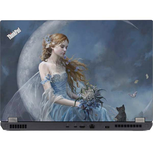 Fairy with Black Cat Sitting on Moon by Nene Thomas Lenovo ThinkPad Skin