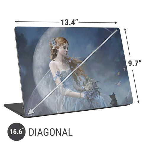 Fairy with Black Cat Sitting on Moon by Nene Thomas Universal Laptop 16.6in (13.4 x 9.7in) Skin