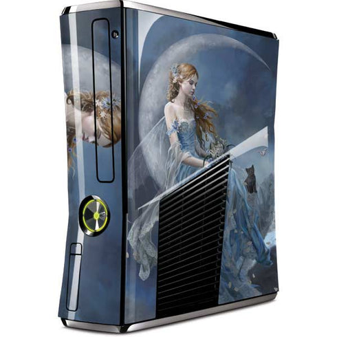 Fairy with Black Cat Sitting on Moon by Nene Thomas Xbox 360 Slim (2010) Skin