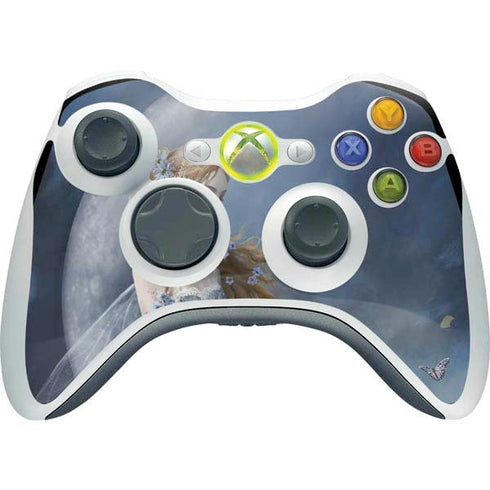 Fairy with Black Cat Sitting on Moon by Nene Thomas Xbox 360 Wireless Controller Skin