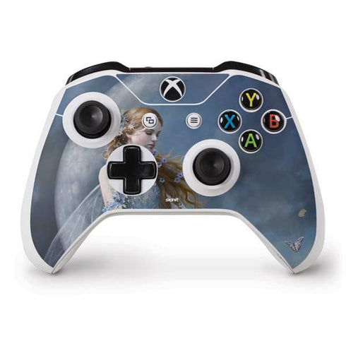 Fairy with Black Cat Sitting on Moon by Nene Thomas Xbox One S Controller Skin