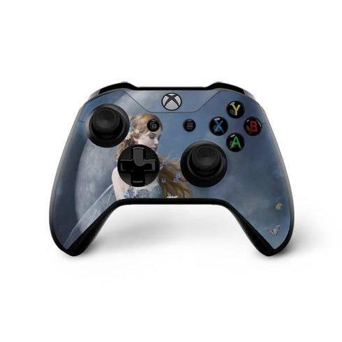 Fairy with Black Cat Sitting on Moon by Nene Thomas Xbox One X Controller Skin